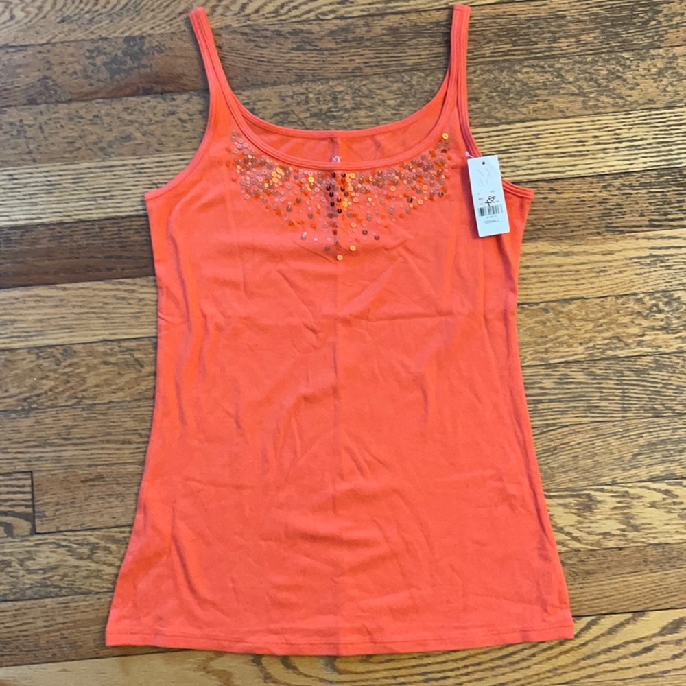 NWT orange sequin tank NY&CO sz XS